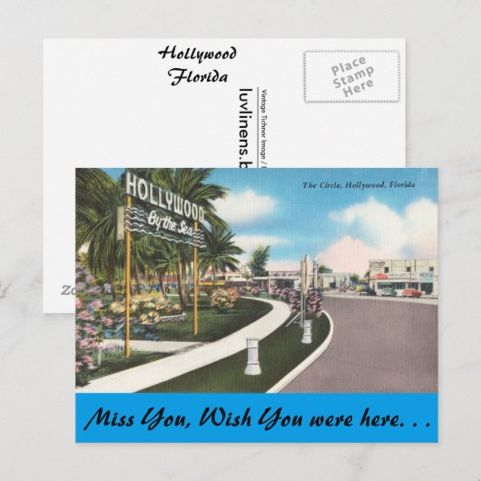 Florida, Hollywood, The Circle Briefkaart (Voorkant / Achterkant)