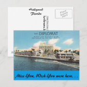Florida, Hollywood, The Diplomat Briefkaart (Voorkant / Achterkant)