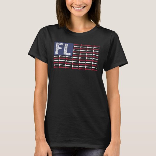 Florida Home State Fl American Flag Patriotic Golf T-shirt (Voorkant)