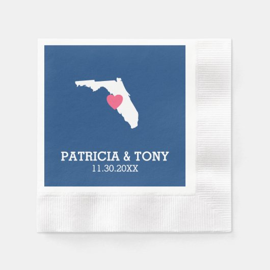 Florida Home State Love met optioneel hart Servetten (Voorkant)