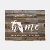 Florida Home State Personalized Wood Kijk uit Deurmat (Voorkant)