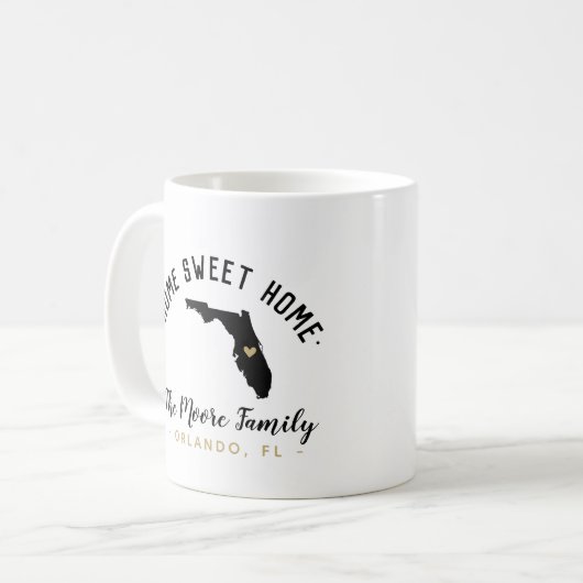 Florida Home Sweet Home Familie Monogram Mok (Voorkant links)