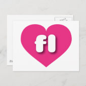 Florida hot roze hart - Ik hou van fl Briefkaart (Voorkant / Achterkant)