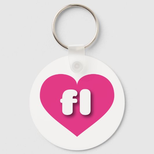 Florida hot roze hart - Ik hou van fl Sleutelhanger (Voorkant)