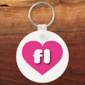 Florida hot roze hart - Ik hou van fl Sleutelhanger (Voorkant)