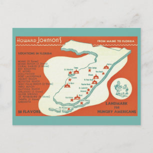 Florida Howard Johnsons Kaart Ansichtkaart