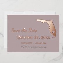 Florida Huwelijk Bewaar De Datum Roze Goud  