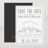 Florida Huwelijk | Gestileerde Silhouet Save the D Kaart (Voorkant / Achterkant)