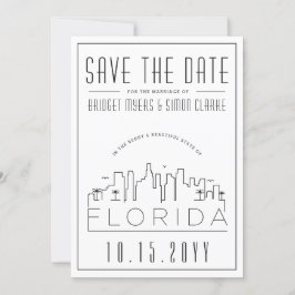 Florida Huwelijk | Gestileerde Silhouet 'Save the Kaart