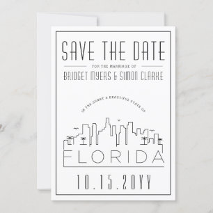 Florida Huwelijk Gestileerde Silhouet 'Save the Kaart