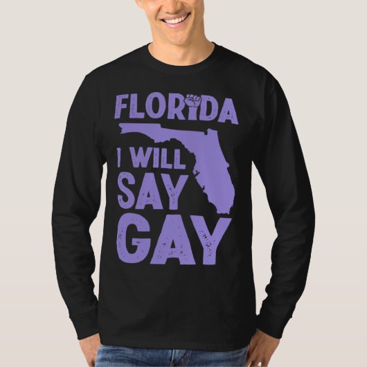 Florida I Will Say Gay Pride Queer Rights LGBTQ Al T-shirt (Voorkant)