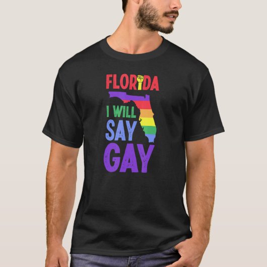 Florida I Will Say Gay Pride Queer Rights Lgbtq Al T-shirt (Voorkant)