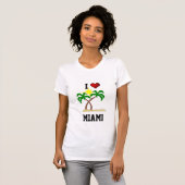 Florida: Ik hou van Miami - palmbomen en zonneschi T-shirt (Voorkant volledig)