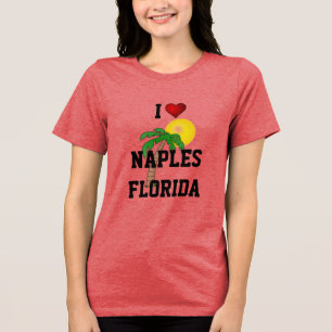 Florida: Ik hou van Napels, Florida palm boom en z Tri-Blend Shirt