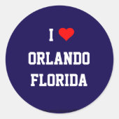 FLORIDA: Ik hou van Orlando, Florida Ronde Sticker (Voorkant)
