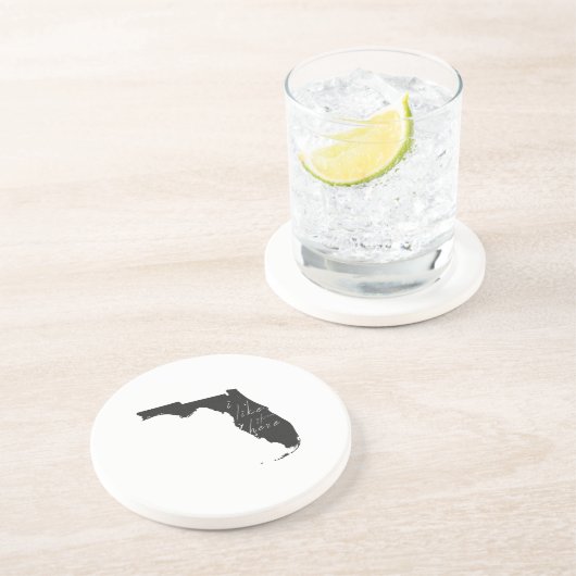 Florida ik vind het leuk hier State Silhouette Bla Zandsteen Onderzetter (Zijkant)