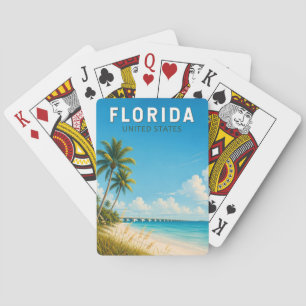 Florida Illustratie Reis Kunst Vintage Pokerkaarten