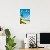 Florida Illustratie Reis Kunst Vintage Poster (Thuiskantoor)