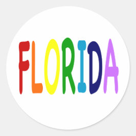 FLORIDA in een regenboog van kleuren Ronde Sticker
