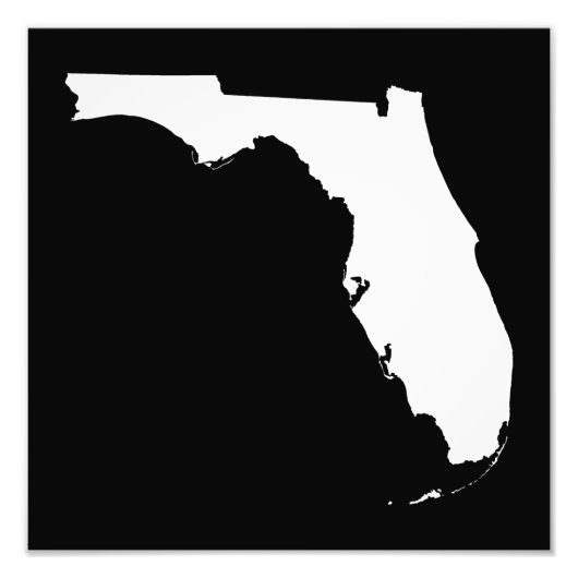 Florida in White en Black Foto Afdruk (Voorkant)