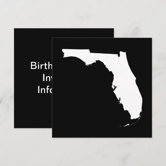 Florida in White en Black Kaart (Voorkant / Achterkant)