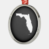 Florida in White en Black Metalen Ornament (Links)
