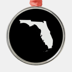 Florida in White en Black Metalen Ornament