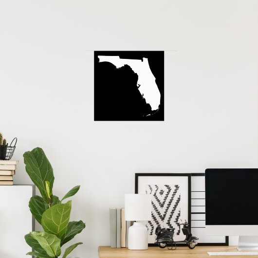 Florida in White en Black Poster (Thuiskantoor)