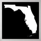 Florida in White en Black Poster (Voorkant)