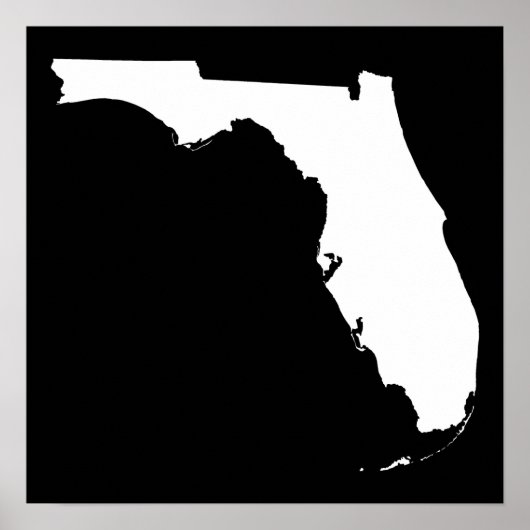 Florida in White en Black Poster (Voorkant)
