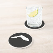 Florida in White en Black Zandsteen Onderzetter (Zijkant)