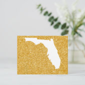Florida in White en Gold Glitter Briefkaart (Staand voorkant)