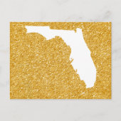 Florida in White en Gold Glitter Briefkaart (Voorkant)