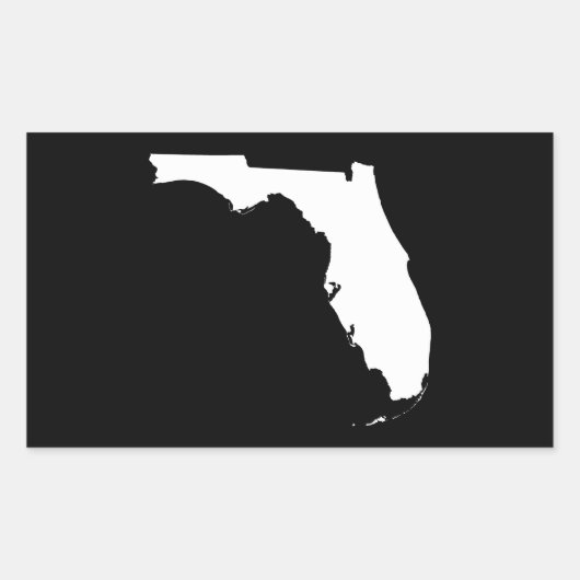 Florida in wit en zwart rechthoekige sticker (Voorkant)