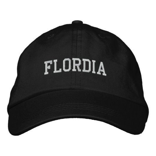 Florida Ingeborduurd Pet zwart (Voorkant)