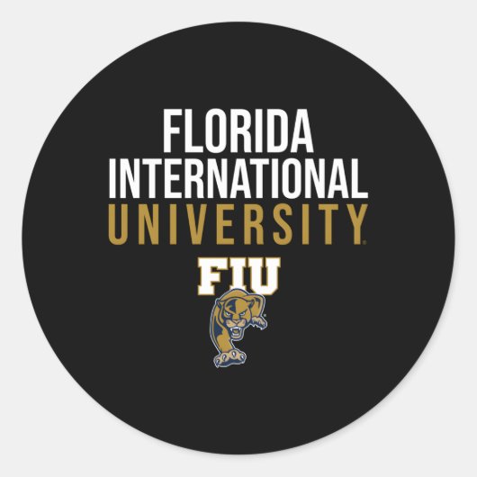 Florida International Fiu Panthers Gestapeld Ronde Sticker (Voorkant)