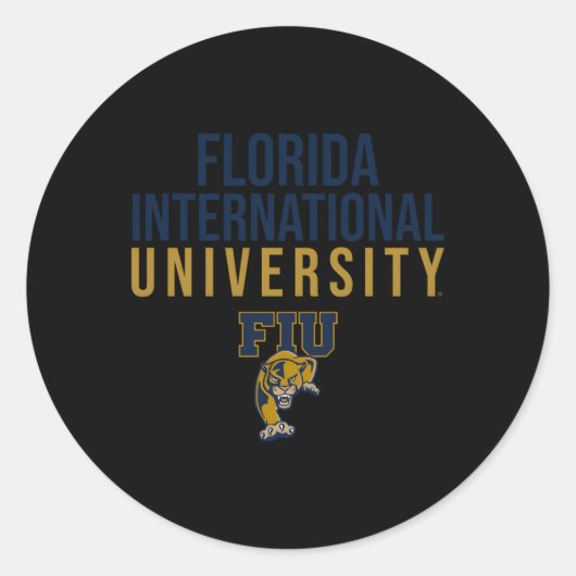 Florida International Fiu Panthers Gestapeld Ronde Sticker (Voorkant)