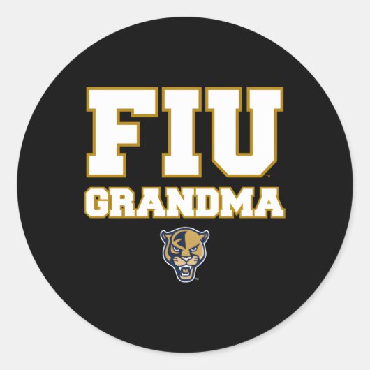 Florida International Fiu Panthers Oma Ronde Sticker (Voorkant)