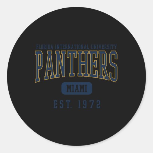 Florida International Fiu Panthers opgericht Datum Ronde Sticker (Voorkant)