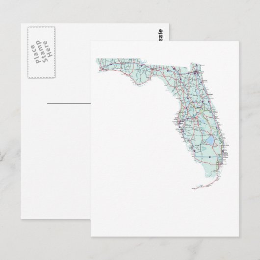 Florida Interstate Map Briefkaart (Voorkant / Achterkant)