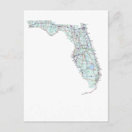Florida Interstate Map Briefkaart (Voorkant)