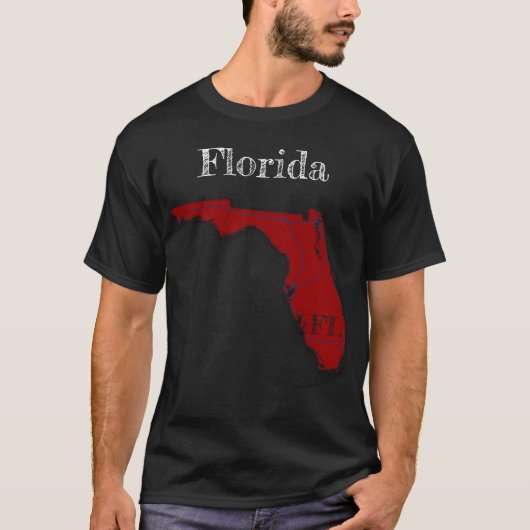 Florida Interstates [Berry Red Design] T-shirt (Voorkant)