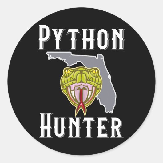 Florida Invasieve Pythons Jacht Ronde Sticker (Voorkant)