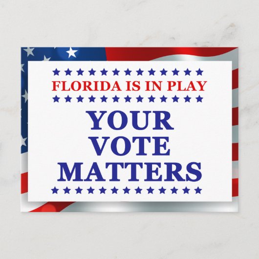 Florida is in het spel Uw stem doet er toe GOTV ki Briefkaart (Voorkant)