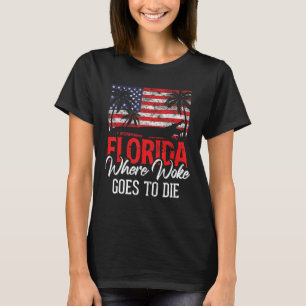 Florida is waar Woke sterft Heren Dames Retro T-shirt