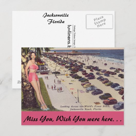Florida, Jacksonville, Beach Scene Briefkaart (Voorkant / Achterkant)