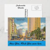 Florida, Jacksonville, Forsyth St. Briefkaart (Voorkant / Achterkant)