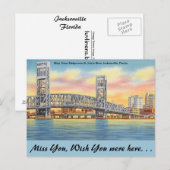 Florida, Jacksonville, Main St. Bridge Briefkaart (Voorkant / Achterkant)