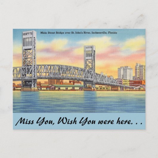 Florida, Jacksonville, Main St. Bridge Briefkaart (Voorkant)