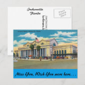 Florida, Jacksonville, Terminal Station Briefkaart (Voorkant / Achterkant)